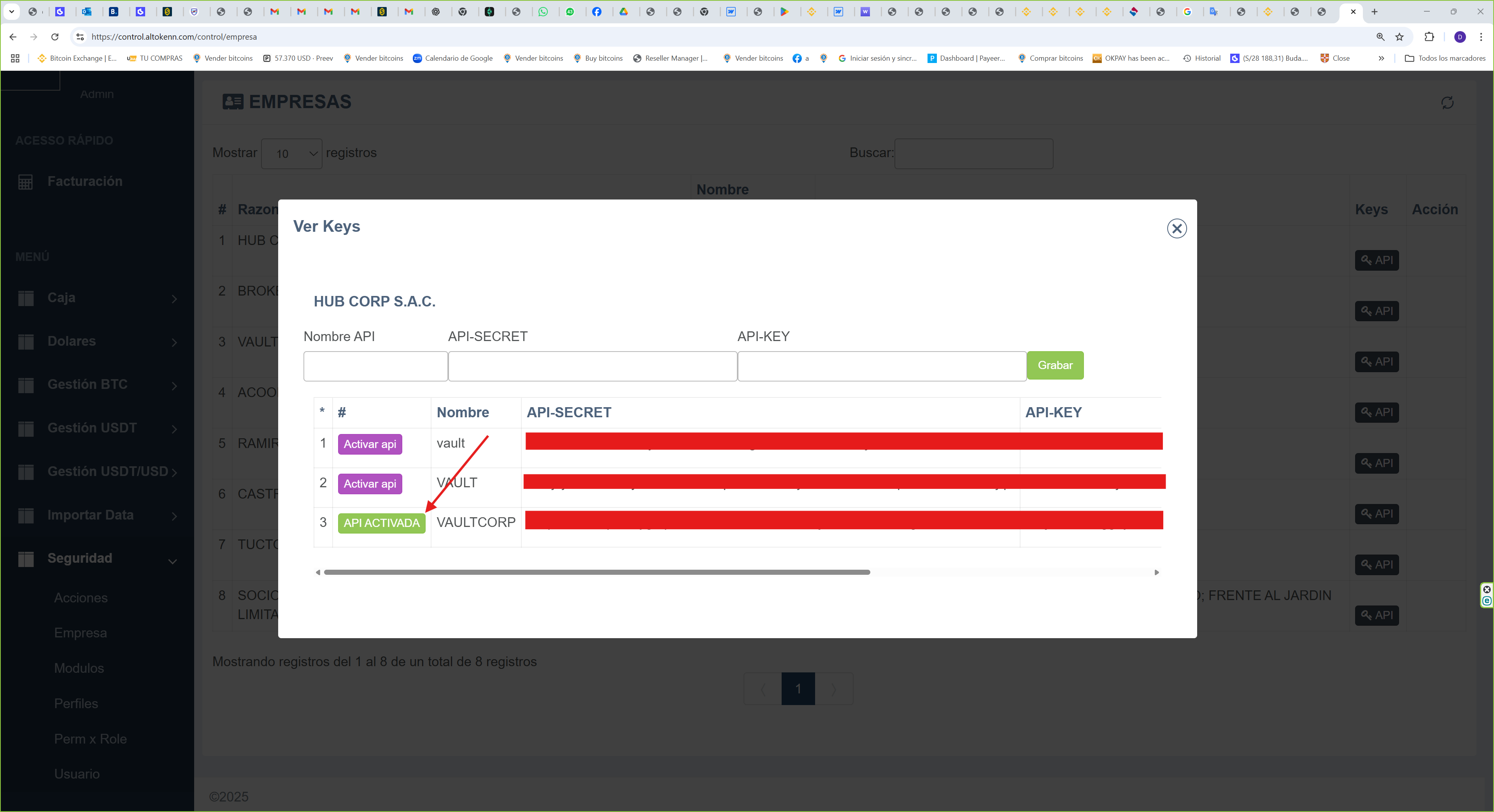 Activar API en SysChain