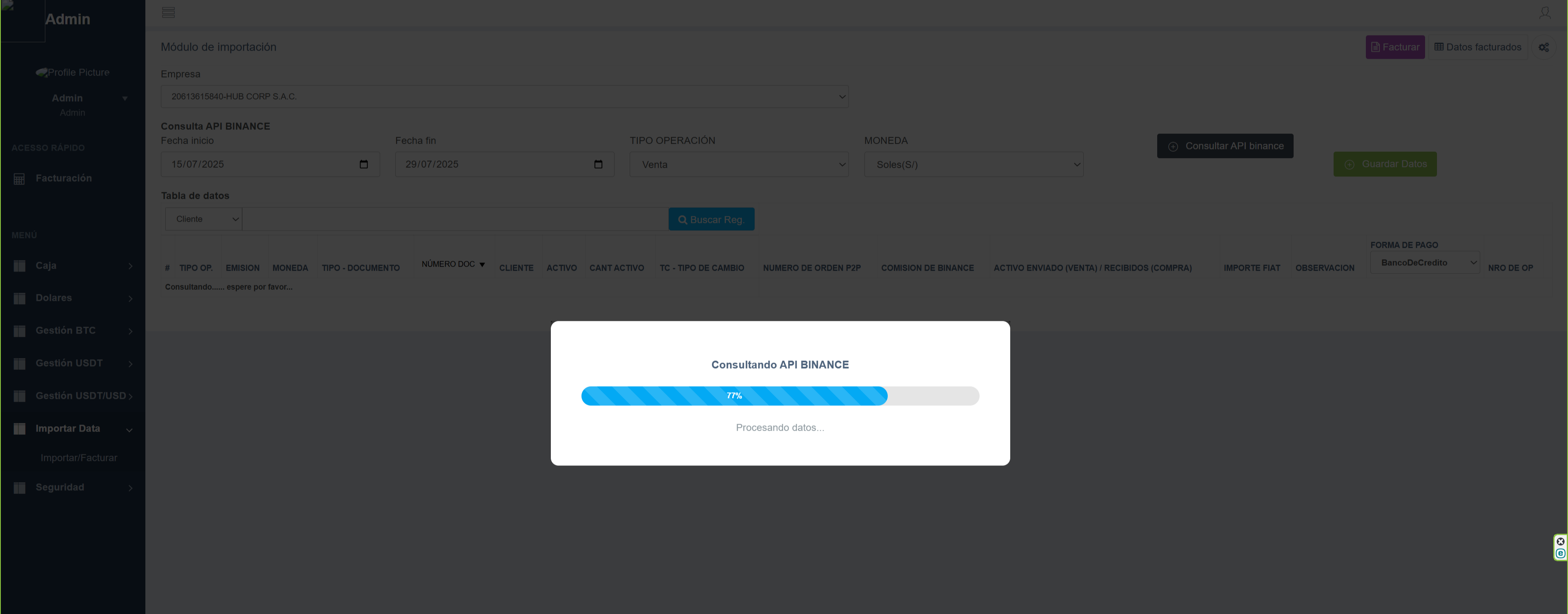 Consultando Transacciones